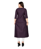 Women's Cotton Embroidery Straight Kurti (Black) - GillKart