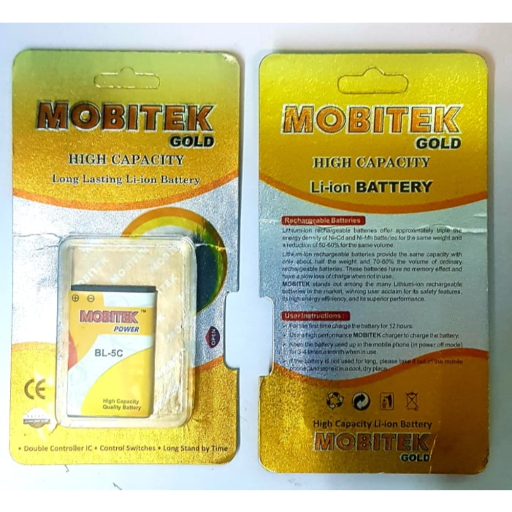 Pack Of_2 Mobitek 5C Battery (Color: Assorted) - GillKart