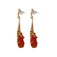 Women's Rose Gold Plated Alloy Earrings (Maroon) - GillKart